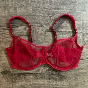 Sheer red Adina Reay bra 34G UK/ 34I US